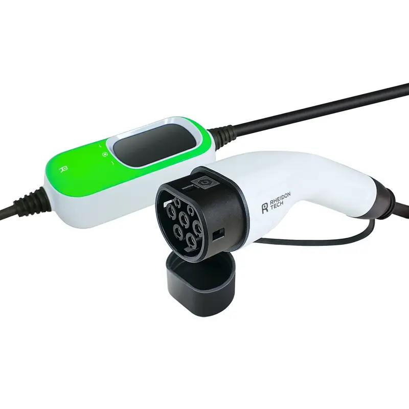 Incarcator portabil EV Rheidon 11 kW, cablul de 7,5 metri  - PC100-11K - Green