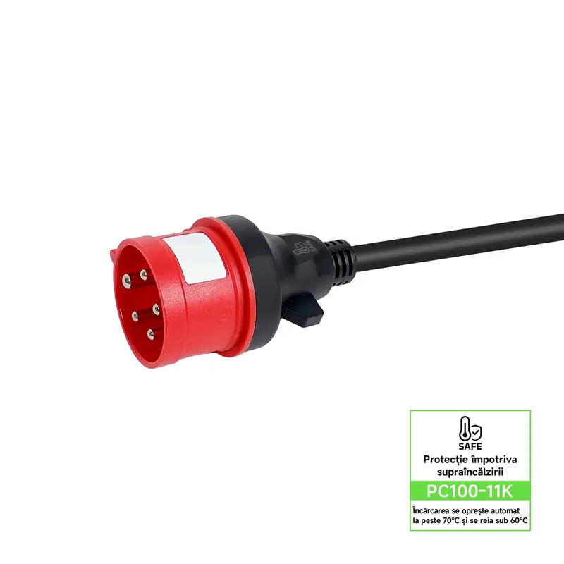 Incarcator portabil EV Rheidon 11 kW, cablul de 7,5 metri  - PC100-11K - Green