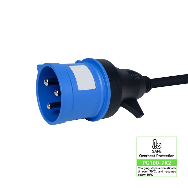 Incarcator portabil EV Rheidon 7,2 kW, cablul de 7,5 metri - PC100-7K2 - Green