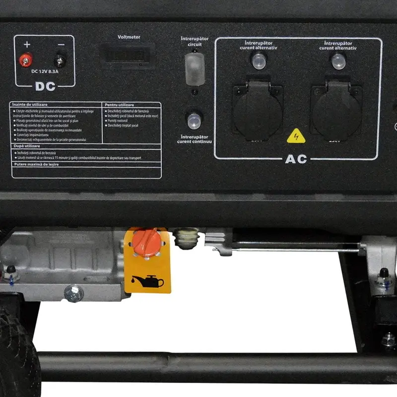 Generator de curent benzina Rotakt ROGE7000 6.8 KW, AVR, Voltmetru, Iesire12V, Consum Redus 3,12 l/h
