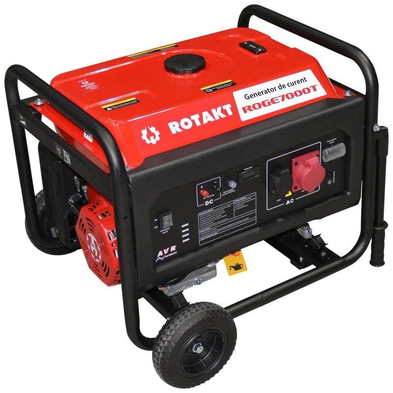 Generator De Curent Pe Benzina Rotakt ROGE7000T 6.8 kW, Trifazic, AVR, Voltmetru, Iesire De 12V, Consum 3,12 l/h