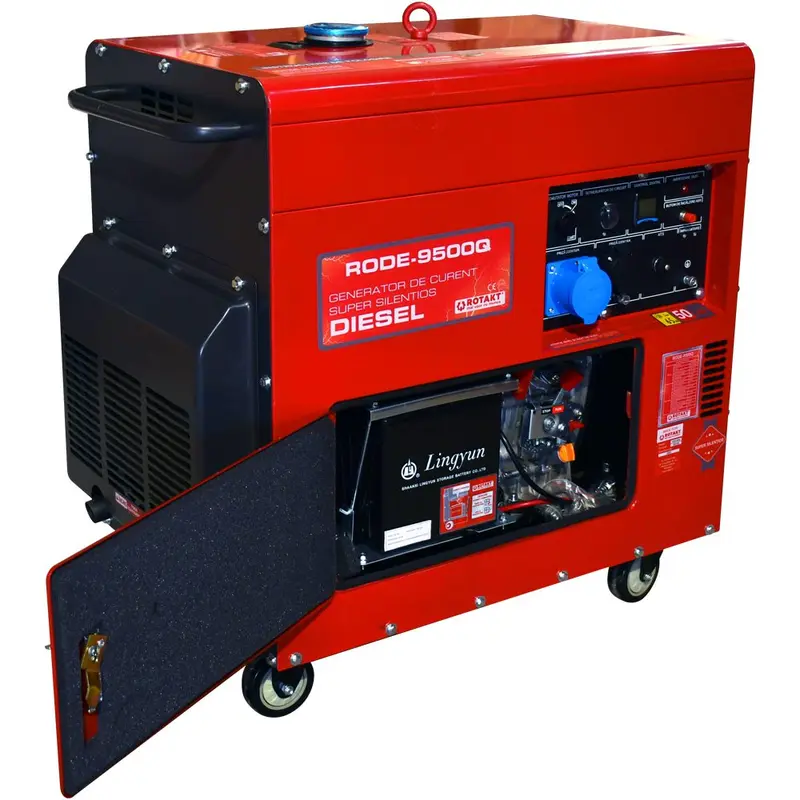 Generator DIESEL Rotakt RODE9500Q, (Include ATS Pornire Automata Pana De Curent), AVR, Pornire Electrica